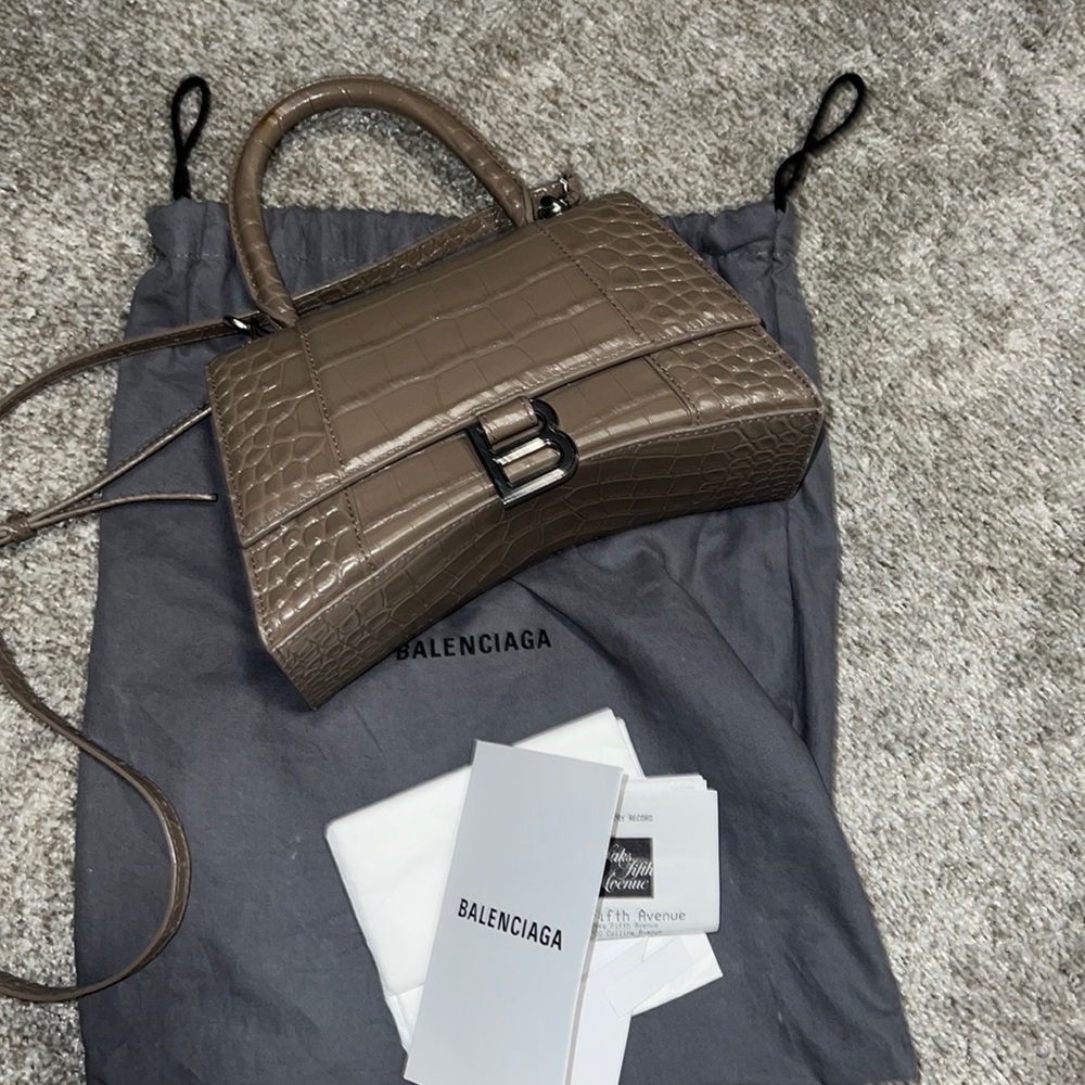 Balenciaga small croc embossed hourglass - Picture 5 of 9